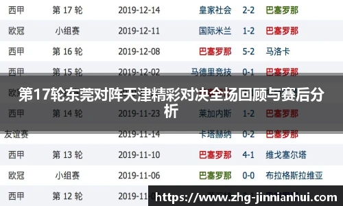 第17轮东莞对阵天津精彩对决全场回顾与赛后分析